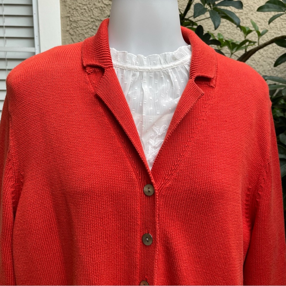 Vintage orange/red Jones New York knitted cotton cardigan